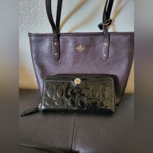 Coach Black and Brown Women's Bag And Wallet